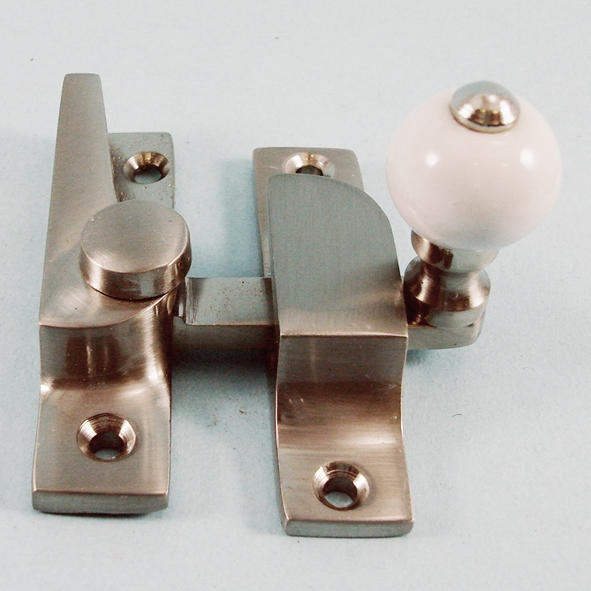 THD104N/SNP • Non-Locking • Satin Nickel • Narrow Straight Arm Ceramic Knob Sash Fastener